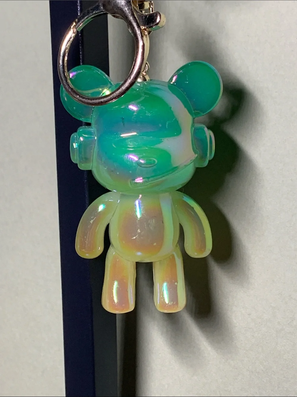 Charm Buddy Keychain - Green & Yellow Bear